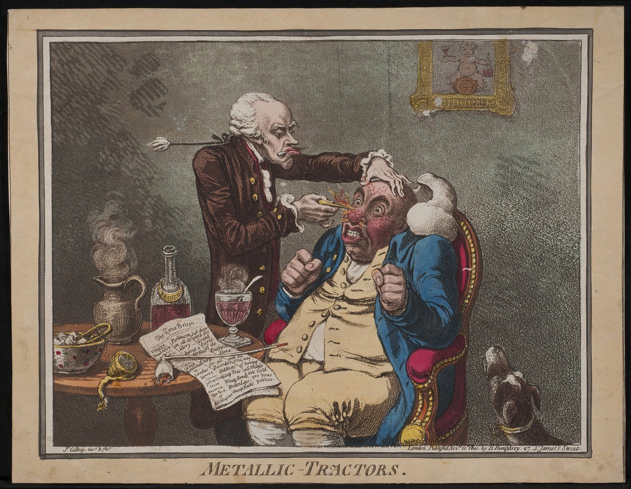 Trattori metallici, 1801 da James Gillray