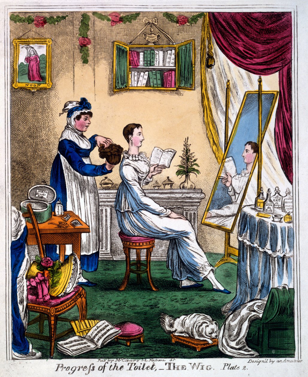 Progresso della toilette - La parrucca, inizio XIX secolo da James Gillray