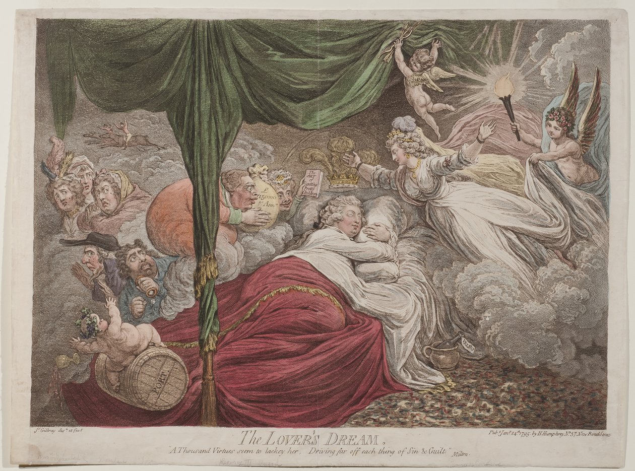 Il sogno degli amanti, 1795 da James Gillray