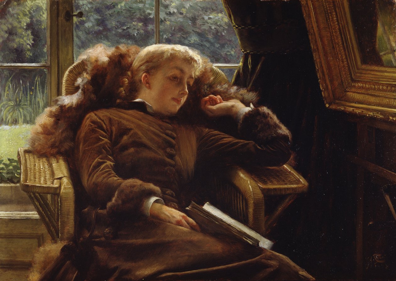 Rêverie: Mrs. Newton sdraiata su una sedia da James Jacques Joseph Tissot
