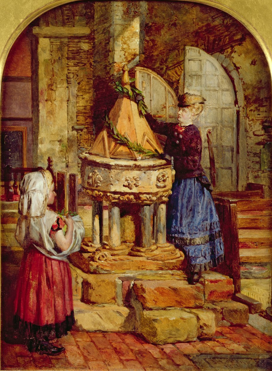 Decorare il vecchio fonte, 1871 da James Lobley