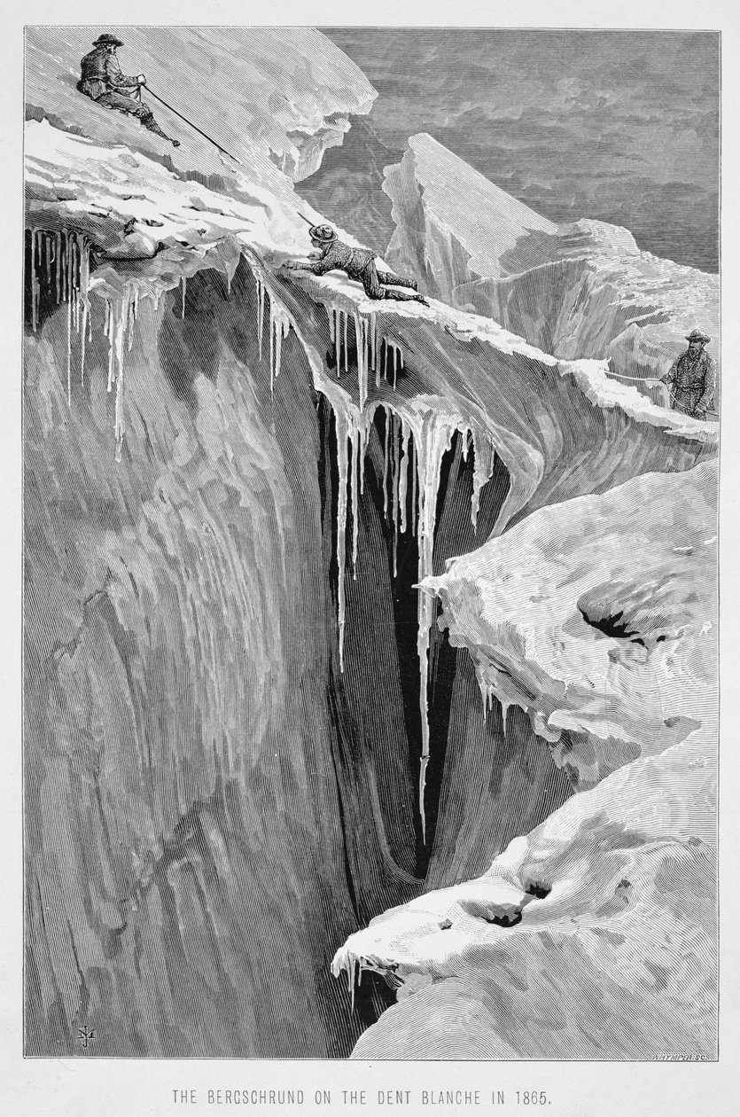 Il Bergschrund sulla Dent Blanche nel 1865, da 