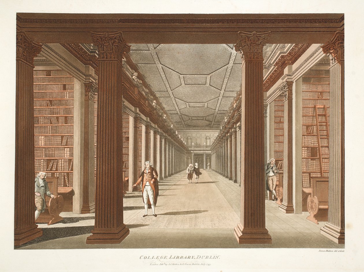 Biblioteca del College, Dublino, 1793 da James Malton