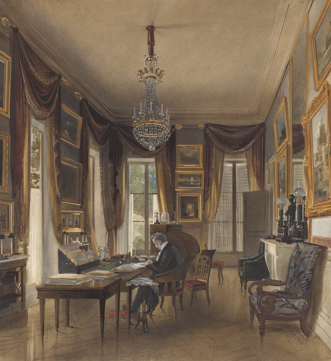 Lo Studio di Re Luigi Filippo a Neuilly da James Roberts
