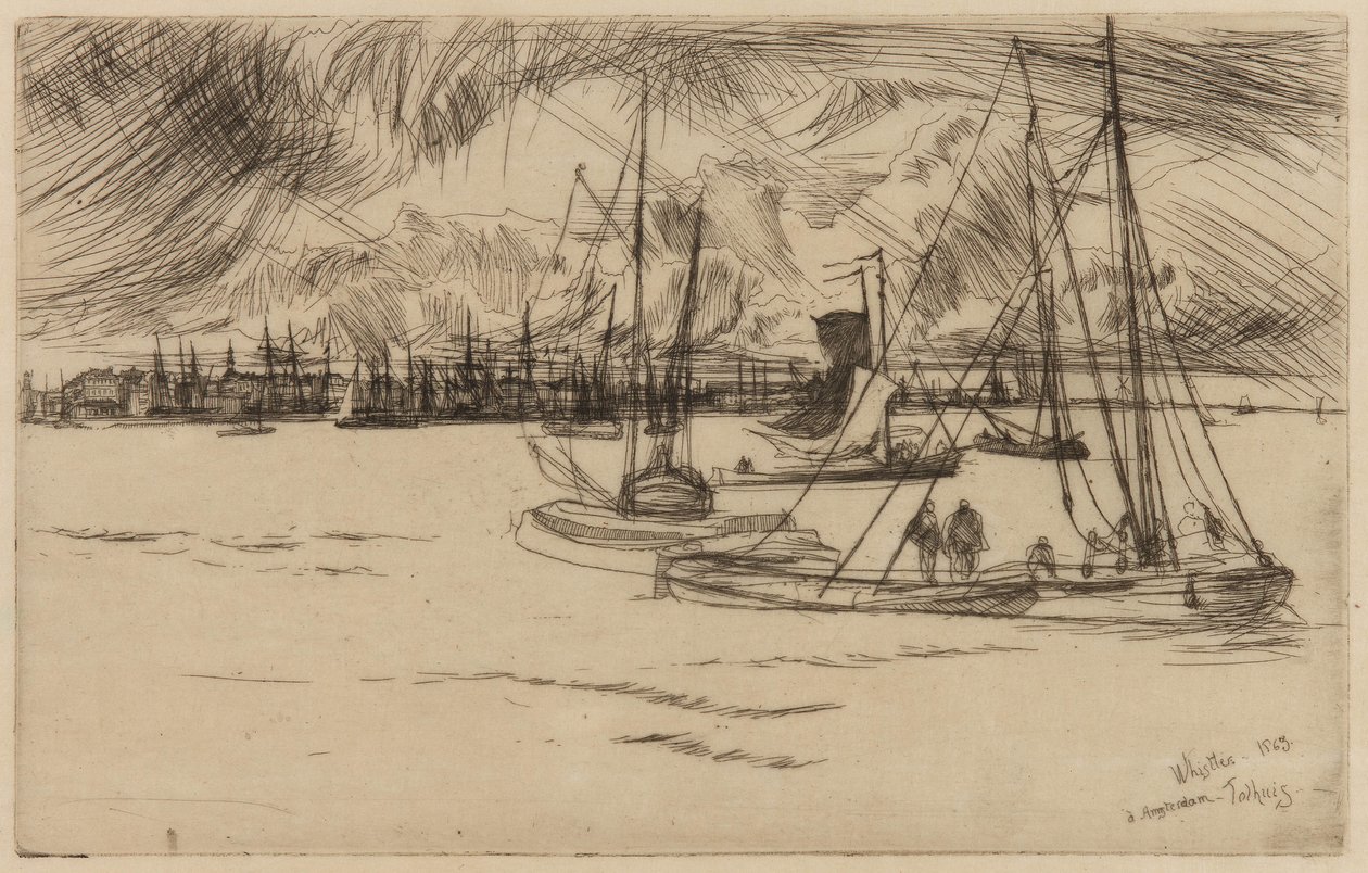 Amsterdam, dal Tolhuis, 1863 da James Abbott McNeill Whistler