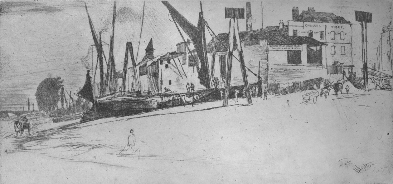 Chelsea Wharf, 1863, 1904 da James Abbott McNeill Whistler
