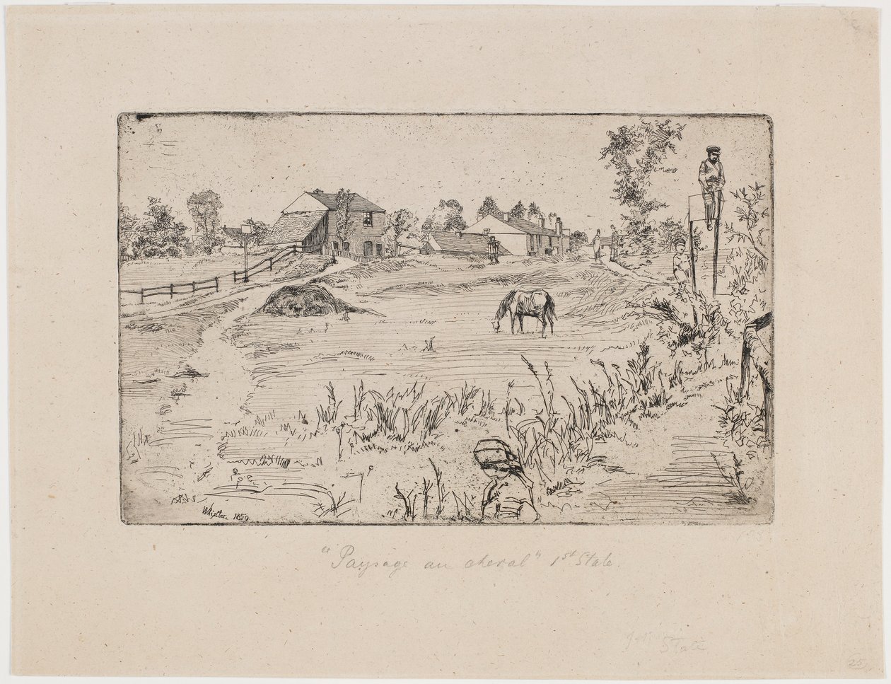 Paesaggio con cavalli, 1859 da James Abbott McNeill Whistler