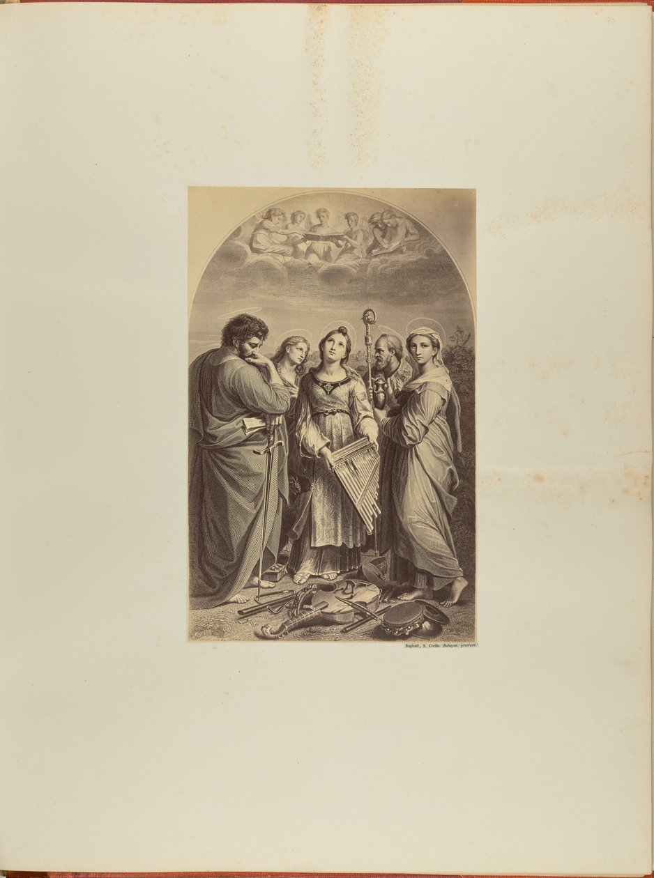 Raffaello, Santa Cecilia. Bologna. incisione da James Anderson
