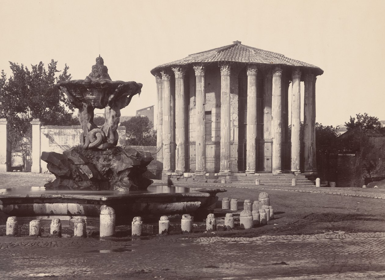 Tempio di Vesta e fontana, Roma, 1860s da James Anderson
