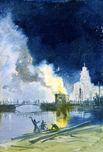 Bristol in fiamme da James Baker Pyne