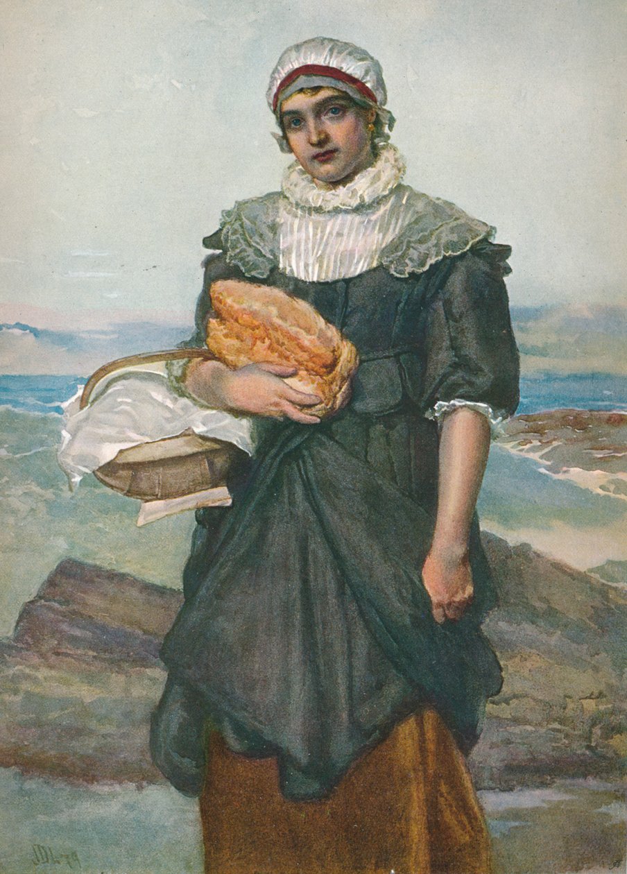 Una ragazza pescatrice francese, c. 1890, 1906 da James Dromgole Linton