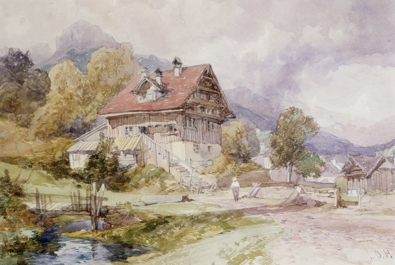 Chalet, Brunnen, Lago di Lucerna da James Duffield Harding