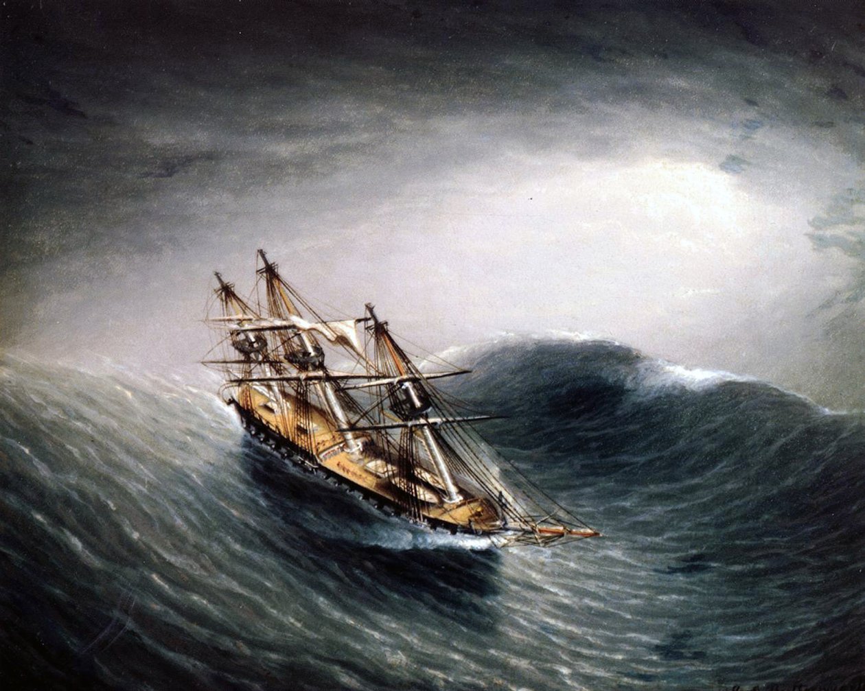 Una Goletta in Mare Mosso da James E. Buttersworth