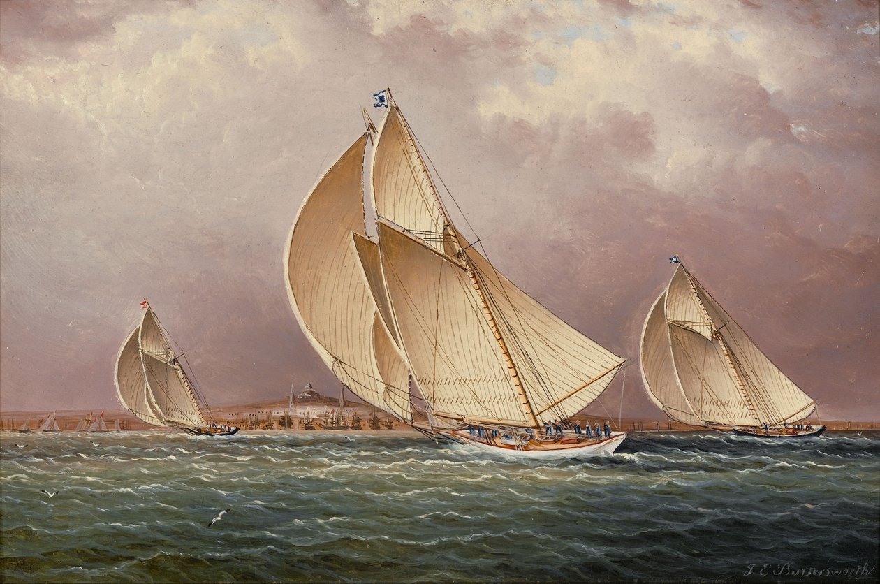 Navigazione nel porto di Boston da James E. Buttersworth
