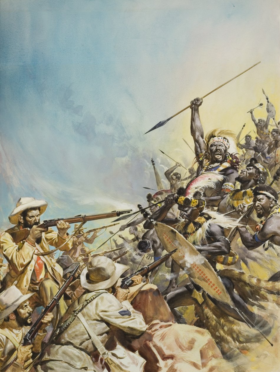Boeri che combattono contro gli indigeni (gouache su carta) da James Edwin McConnell