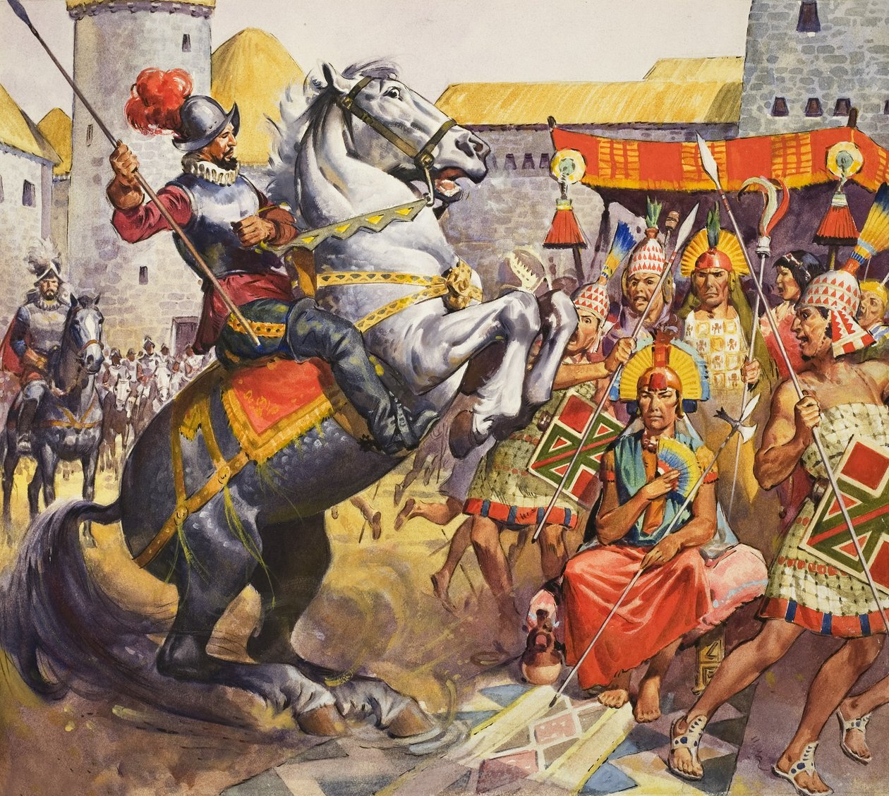 Incas (gouache su carta) da James Edwin McConnell