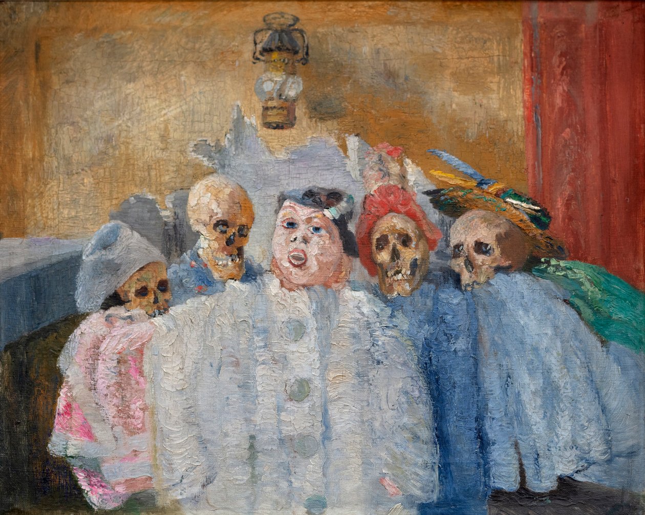 Pierrot e scheletro da James Ensor