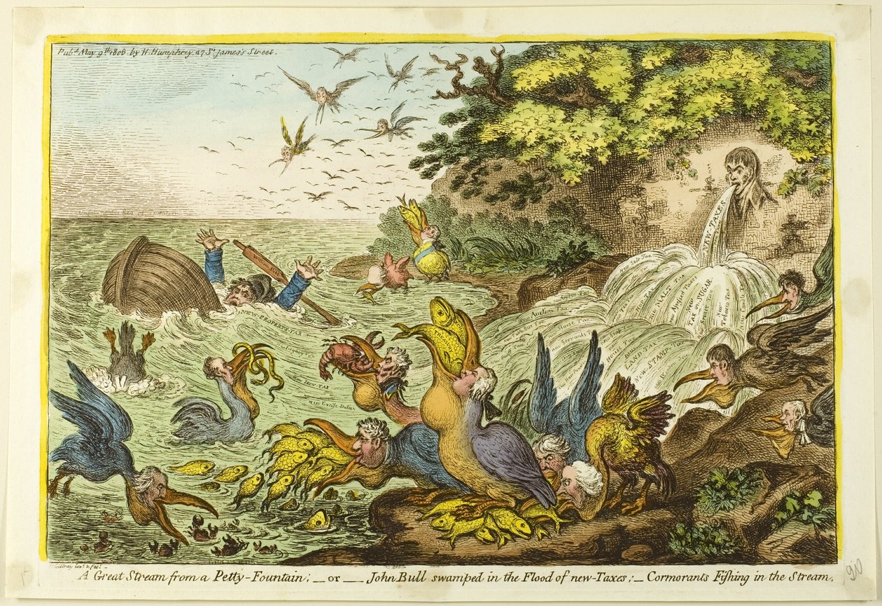 Un grande flusso da una bella fontana da James Gillray