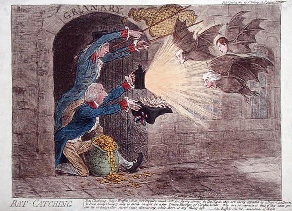 Cattura di Pipistrelli da James Gillray