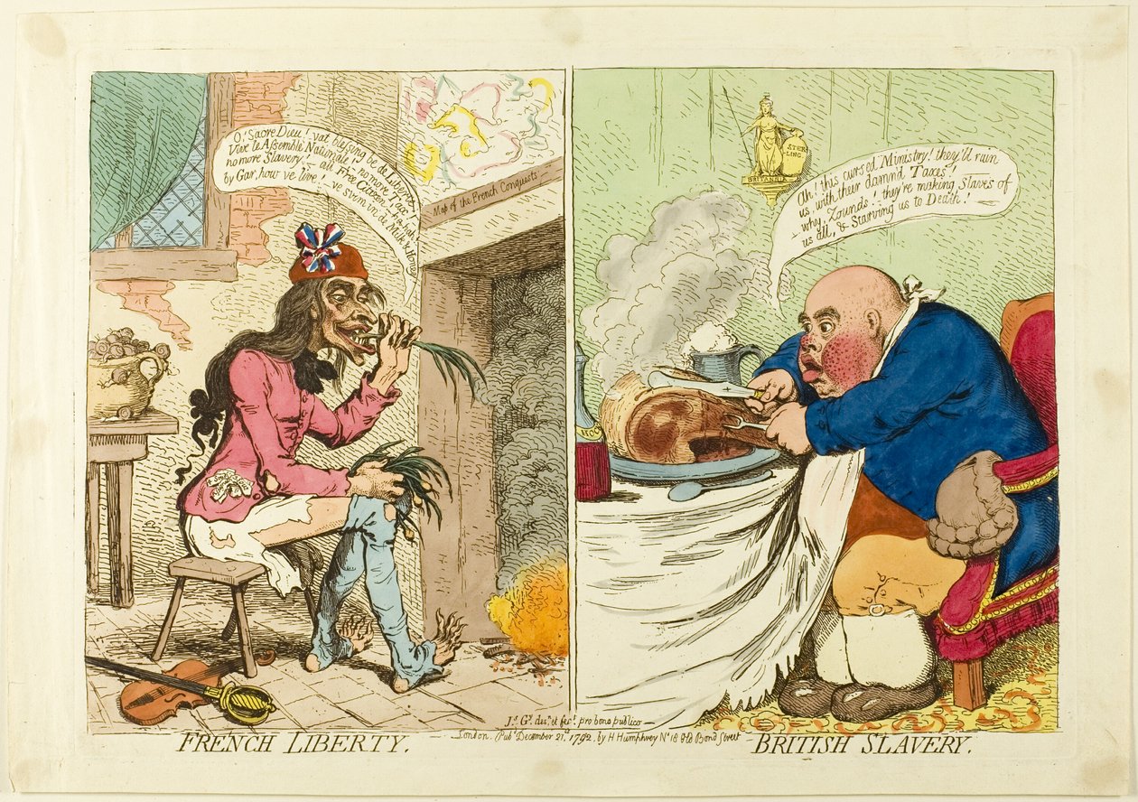 Libertà francese, schiavitù britannica da James Gillray