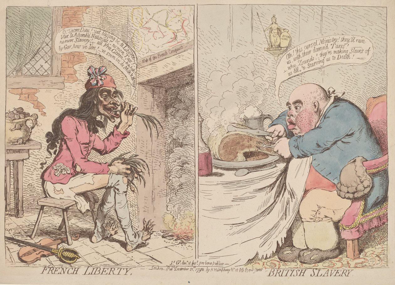 Libertà Francese e Schiavitù Britannica da James Gillray