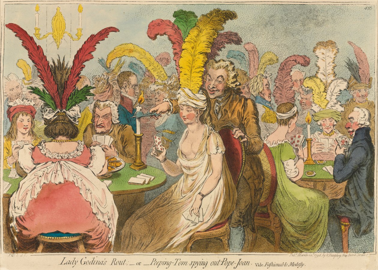 La festa di Lady Godina; o Peeping-Tom che spia Pope-Joan da James Gillray