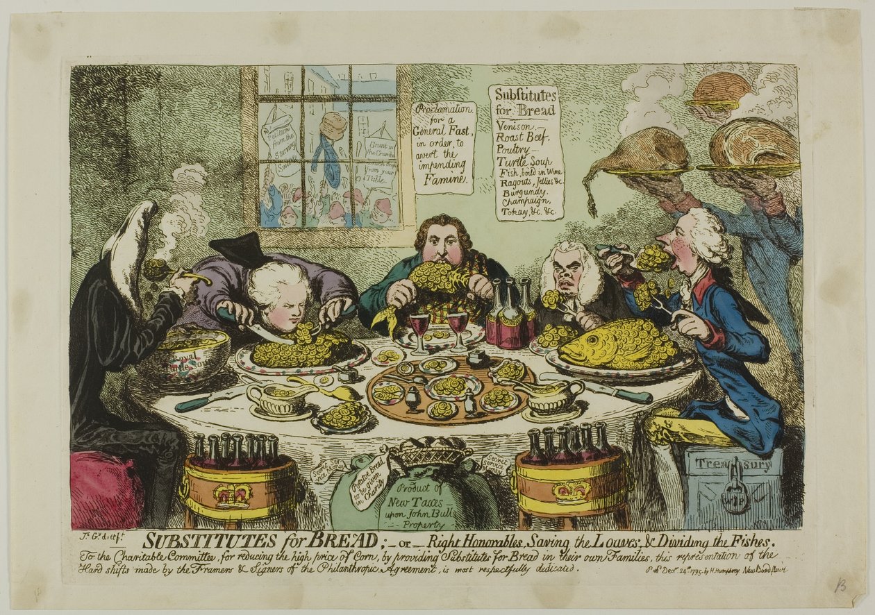 Sostituti del pane da James Gillray