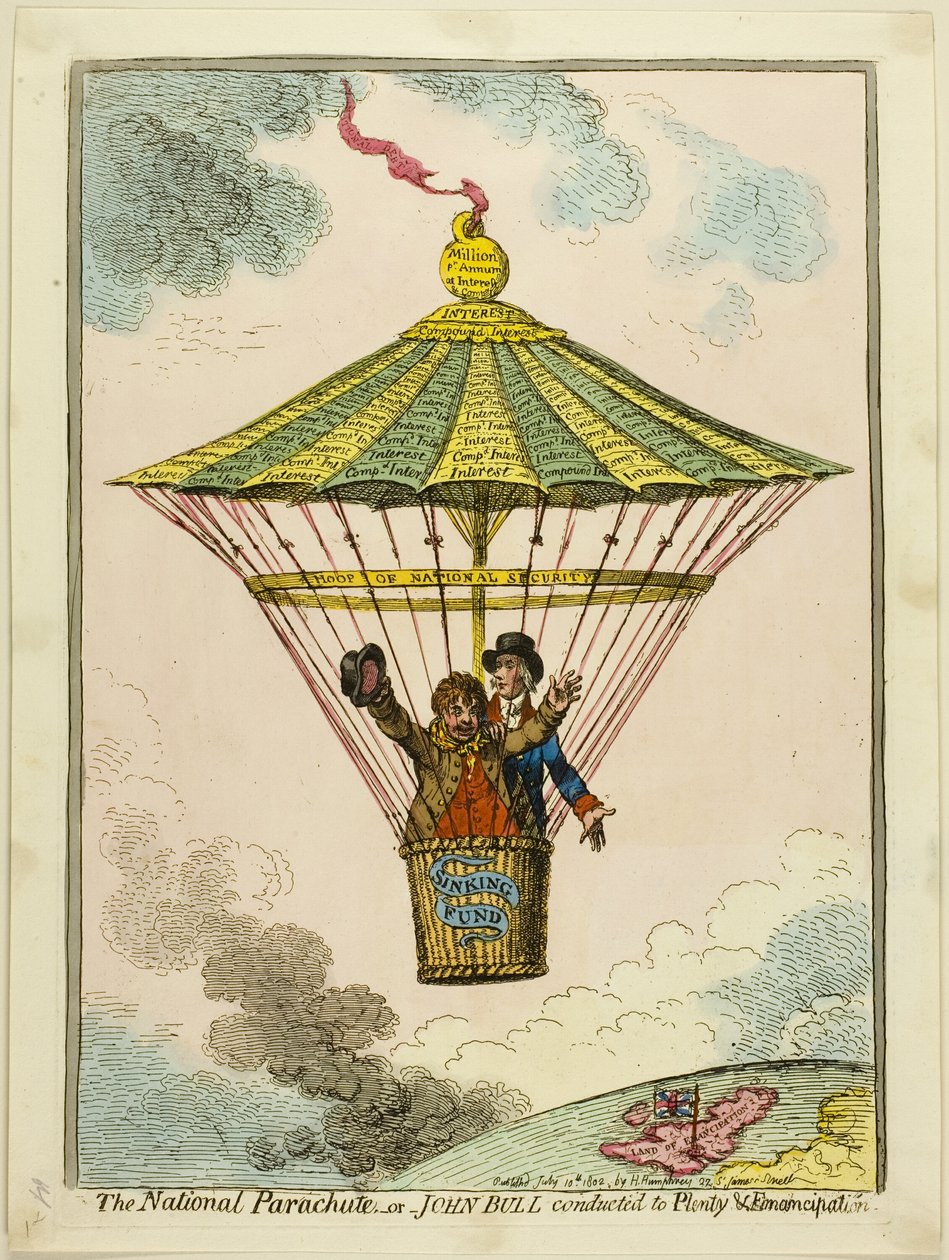 Il Paracadute Nazionale da James Gillray