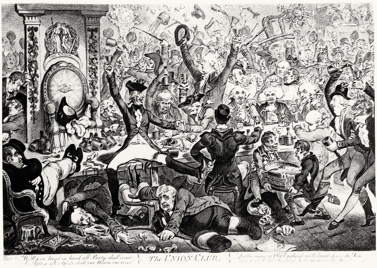 The Union Club, 1801 (incisione a colori) da James Gillray