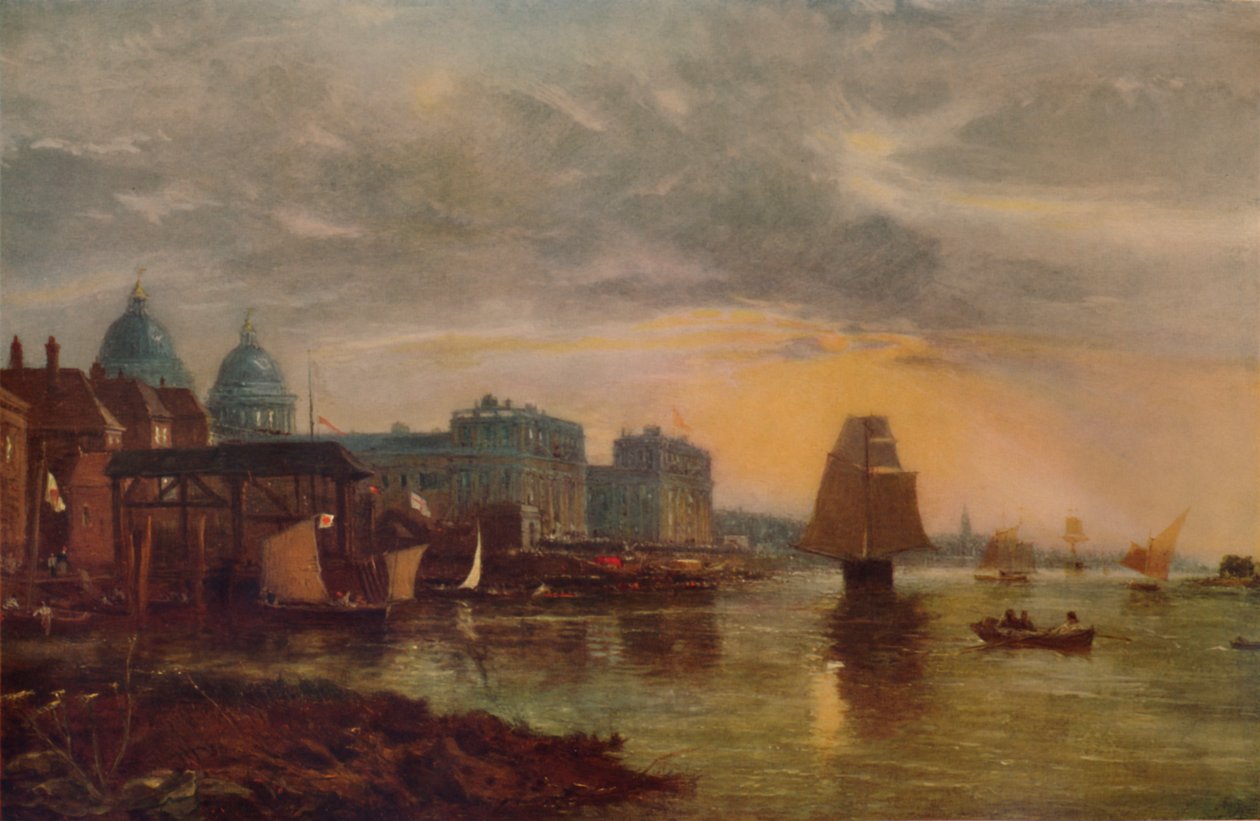 Ospedale di Greenwich dal Fiume da James Holland