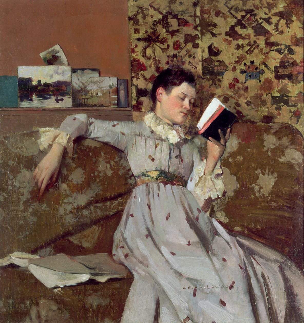 Caterina che legge un libro, c.1888 da James Kerr Lawson