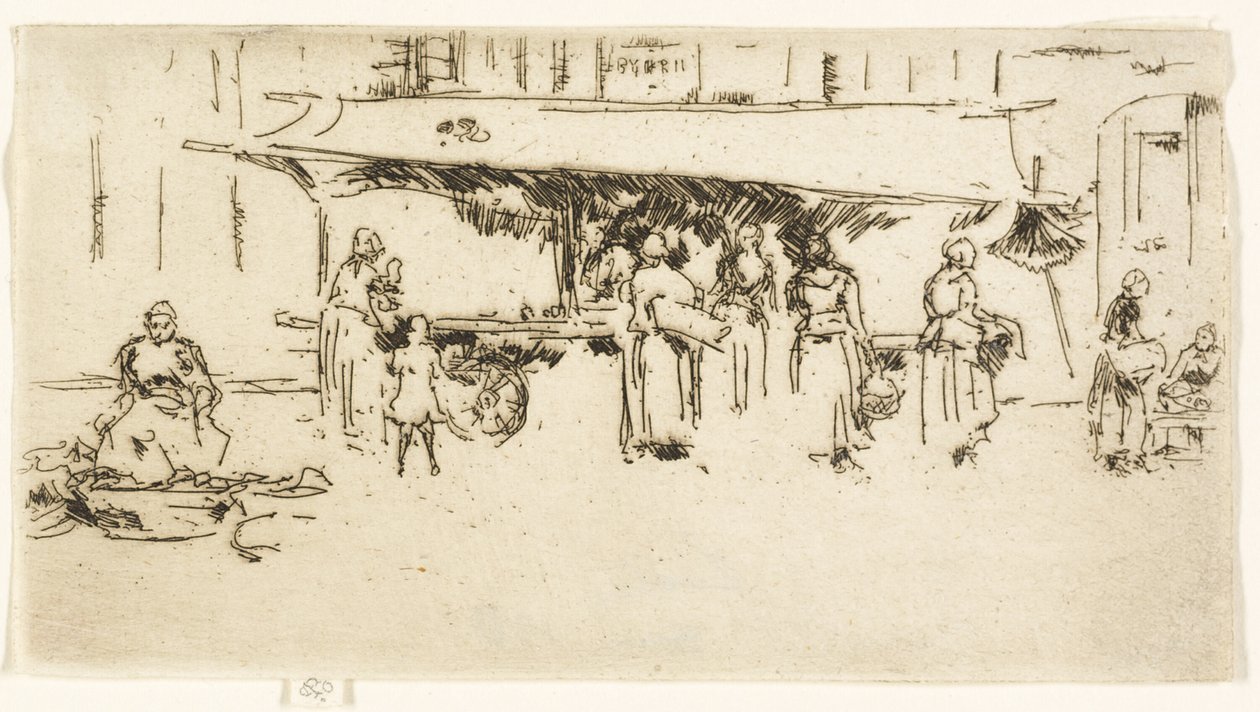 Bancarella, Piazza del Mercato, Loches da James Abbott McNeill Whistler