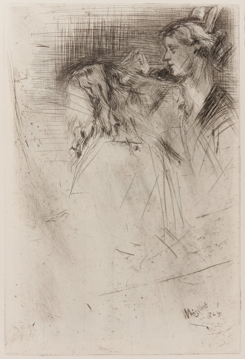 Spazzolando i capelli da James Abbott McNeill Whistler