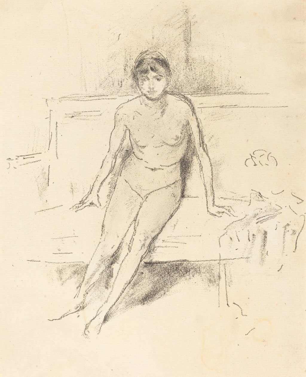 Modello Nudo su un Divano Impero da James Abbott McNeill Whistler