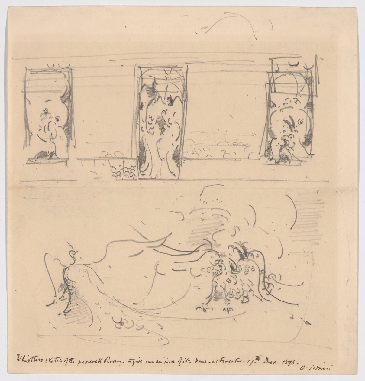Schizzo della Sala dei Pavoni da James McNeill Whistler