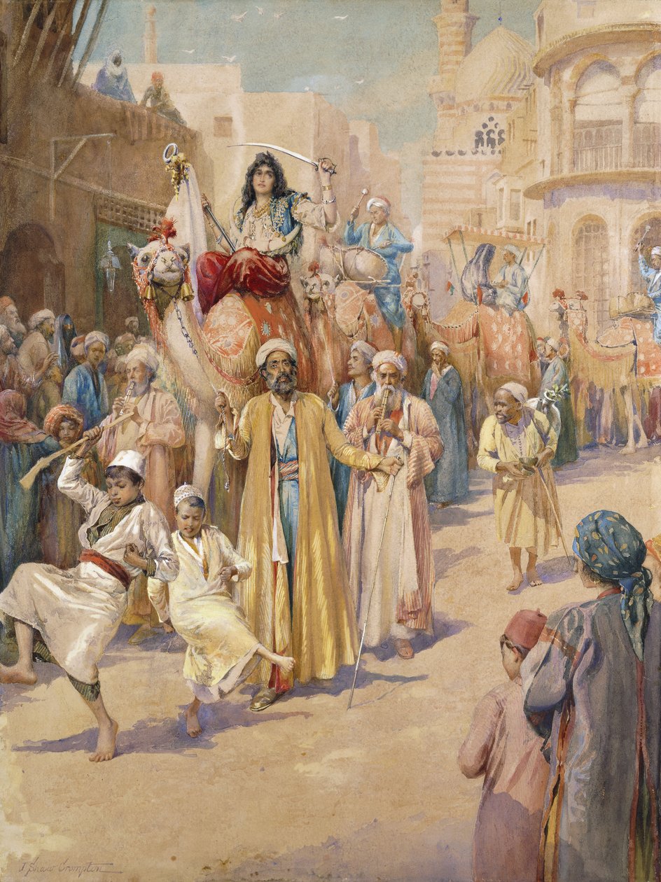 Processione di nozze araba attraverso il Cairo da James Shaw Crompton
