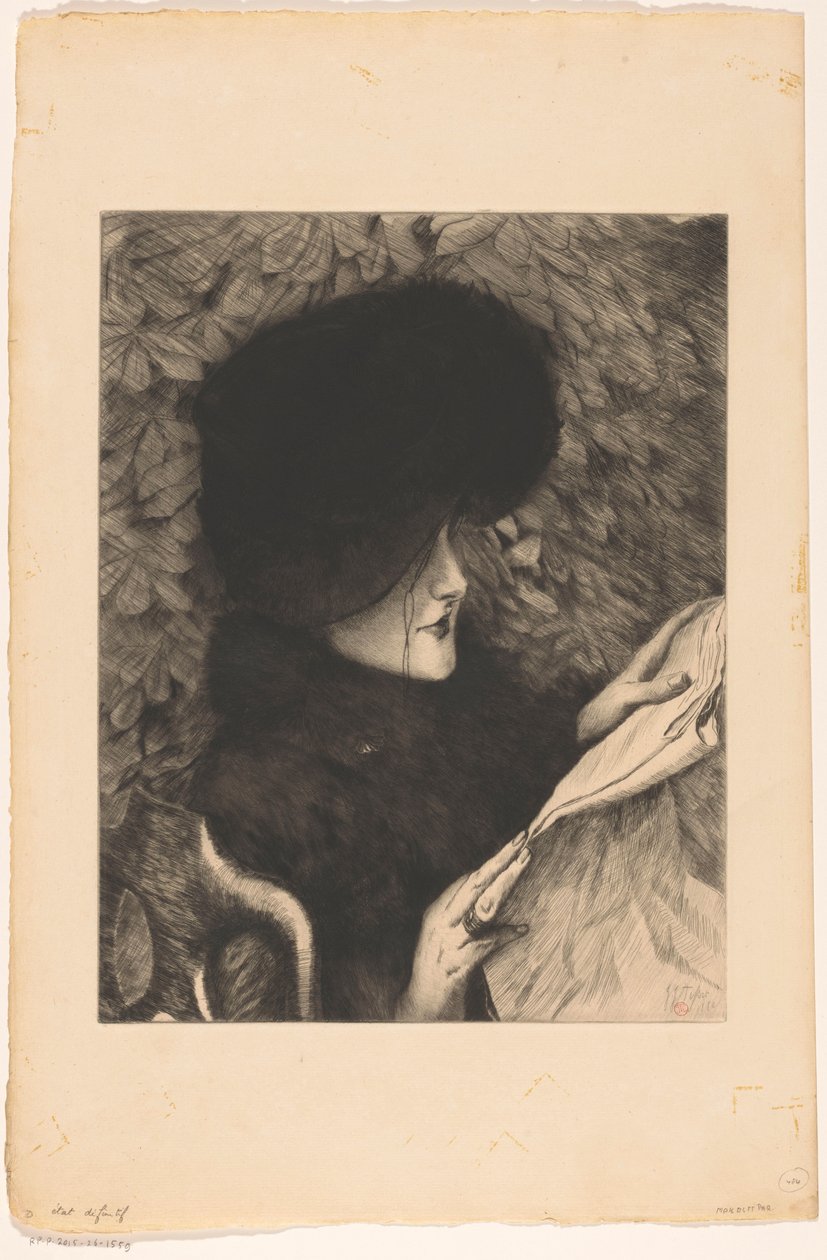 Donna che legge un giornale da James Tissot