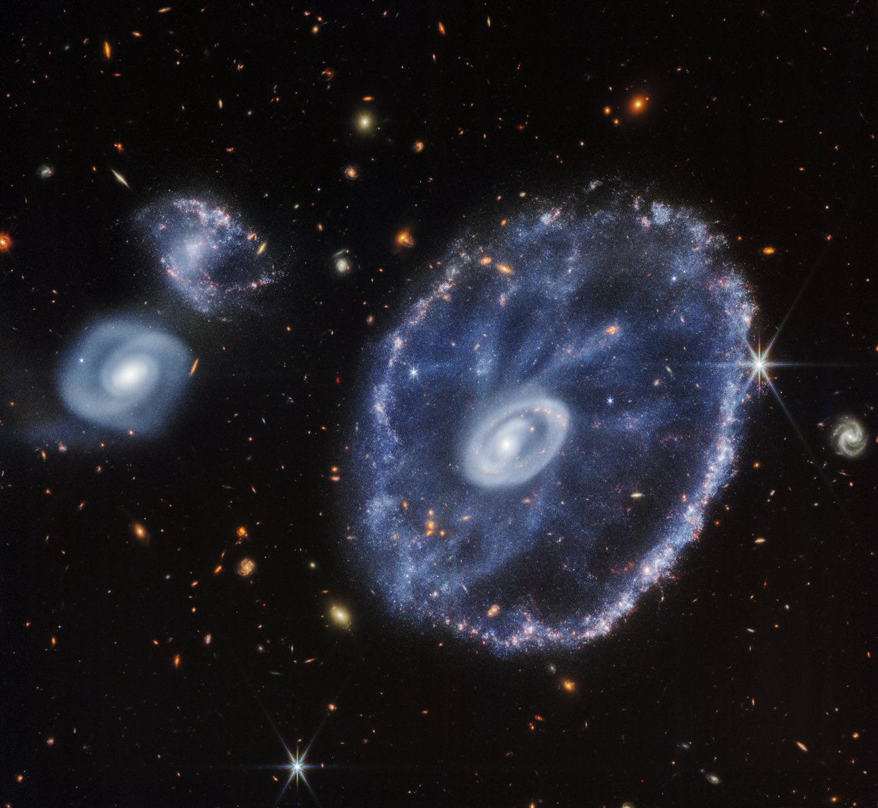 Galassia Ruota di Carro (solo NIRCam) da James Webb Space Telescope (NASA)