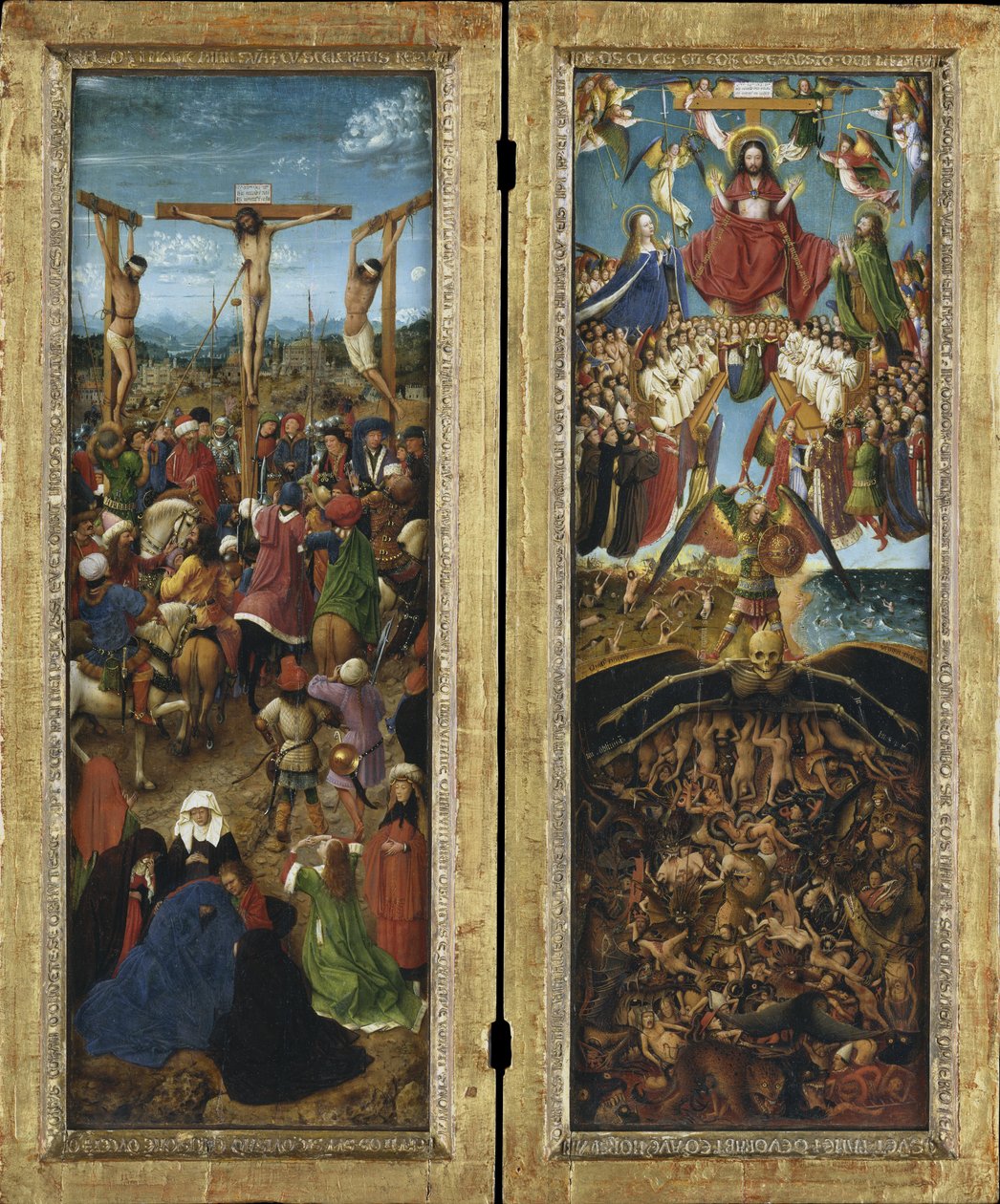 La Crocifissione; Il Giudizio Universale, dittico da Jan van Eyck