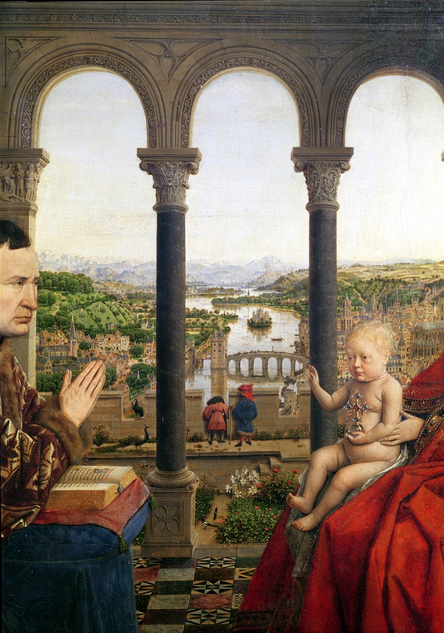 La Madonna Rolin (La Vierge de Chancelier Rolin), (dettaglio) da Jan van Eyck