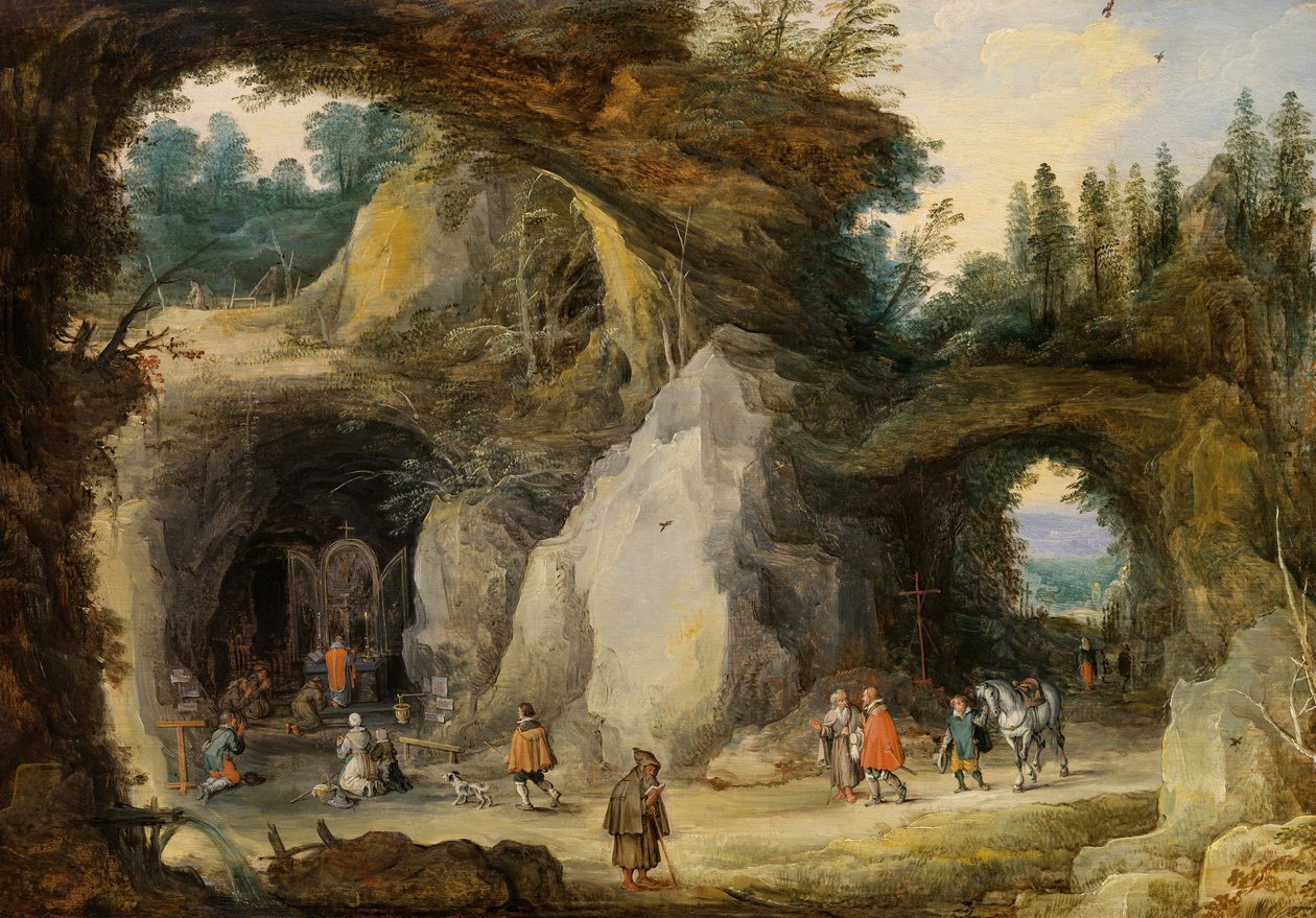 Un Eremita davanti a una Grotta da Jan the Elder Brueghel