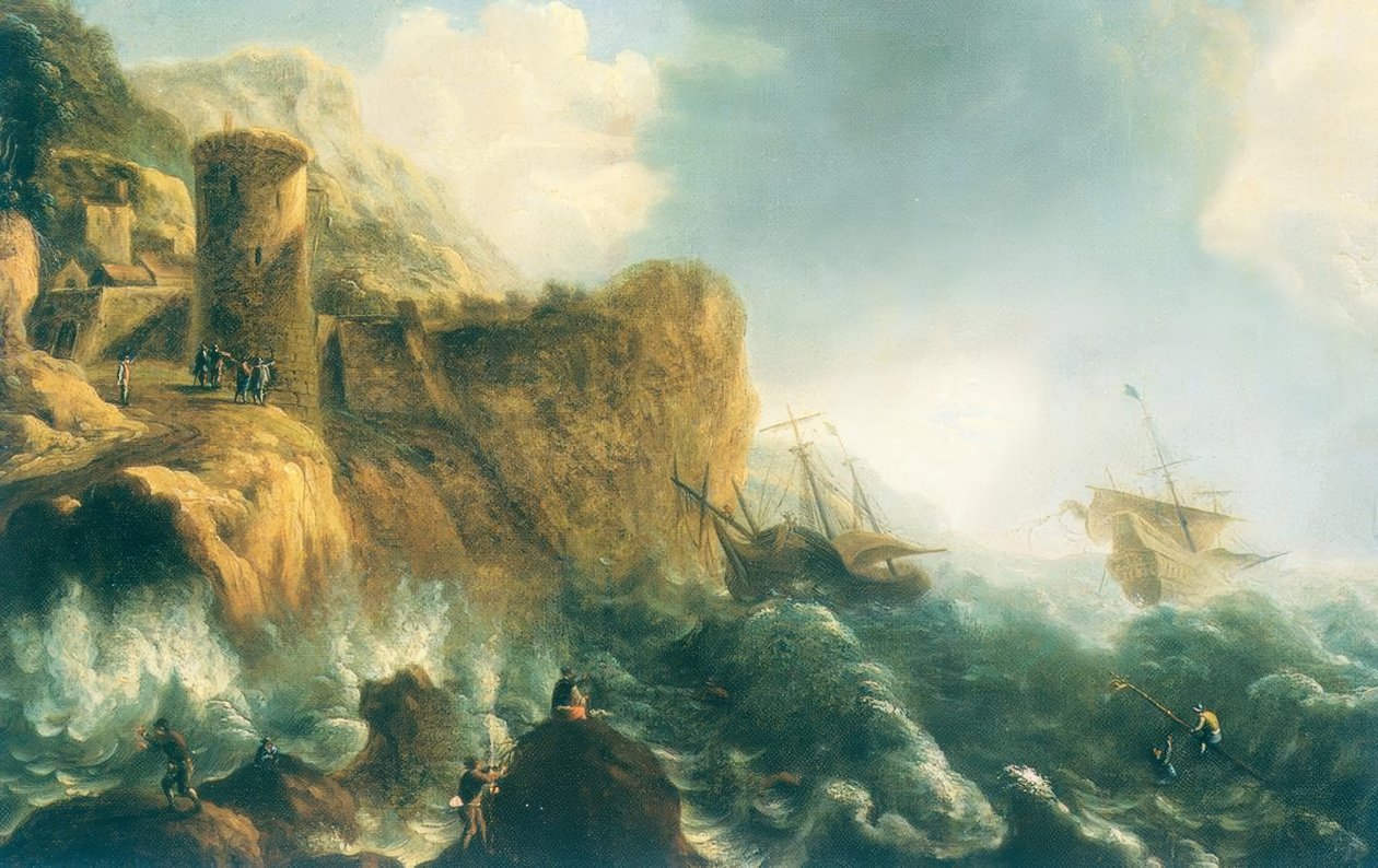 Naufragio su una costa rocciosa da Jan Peeters