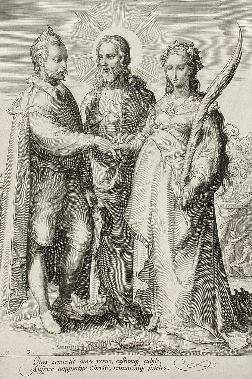 Il Matrimonio Cristiano, Tavola 3 della Trilogia del Matrimonio, c.1594 da Jan Saenredam
