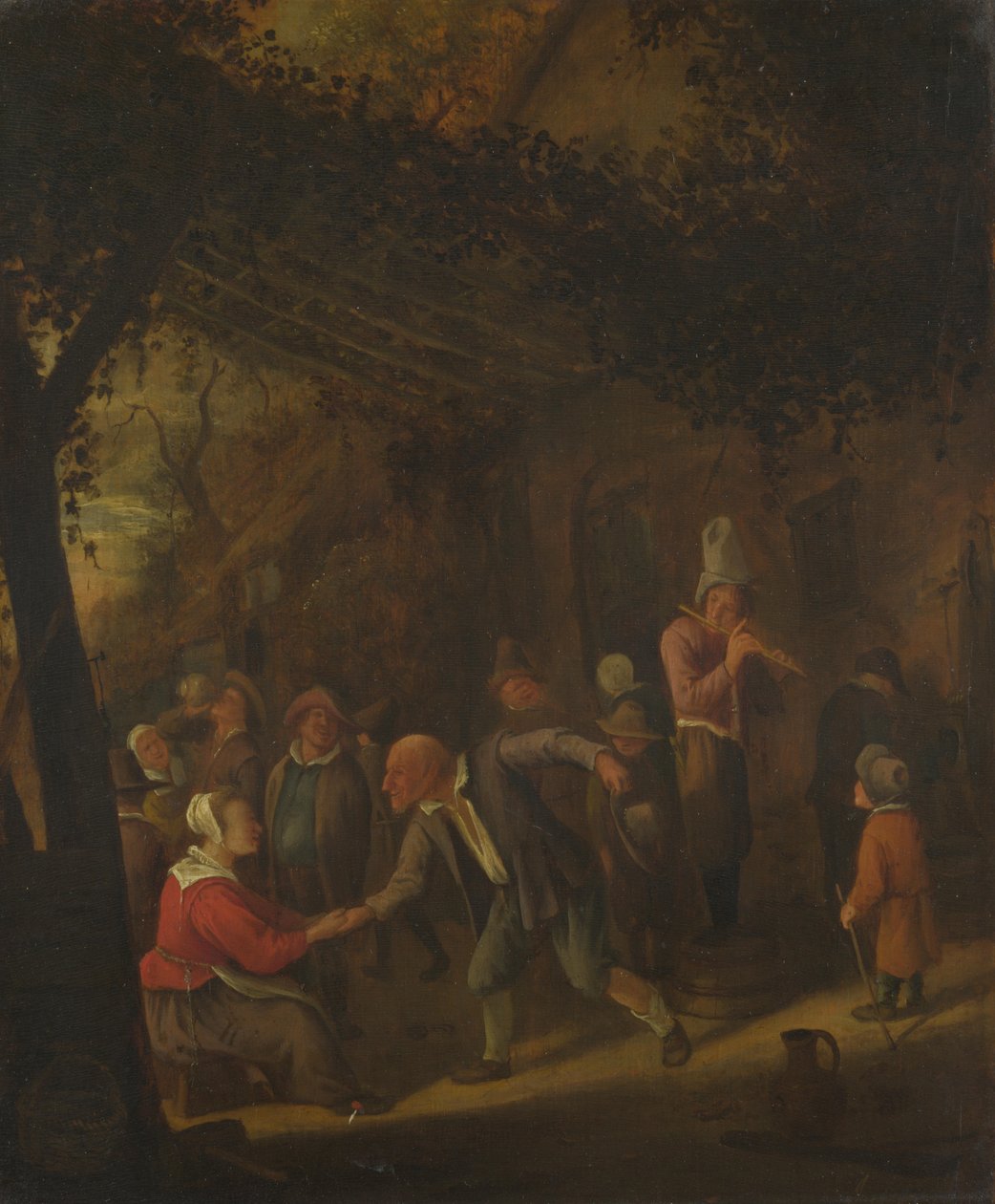 Contadini che festeggiano fuori da una locanda da Jan Havickszoon Steen