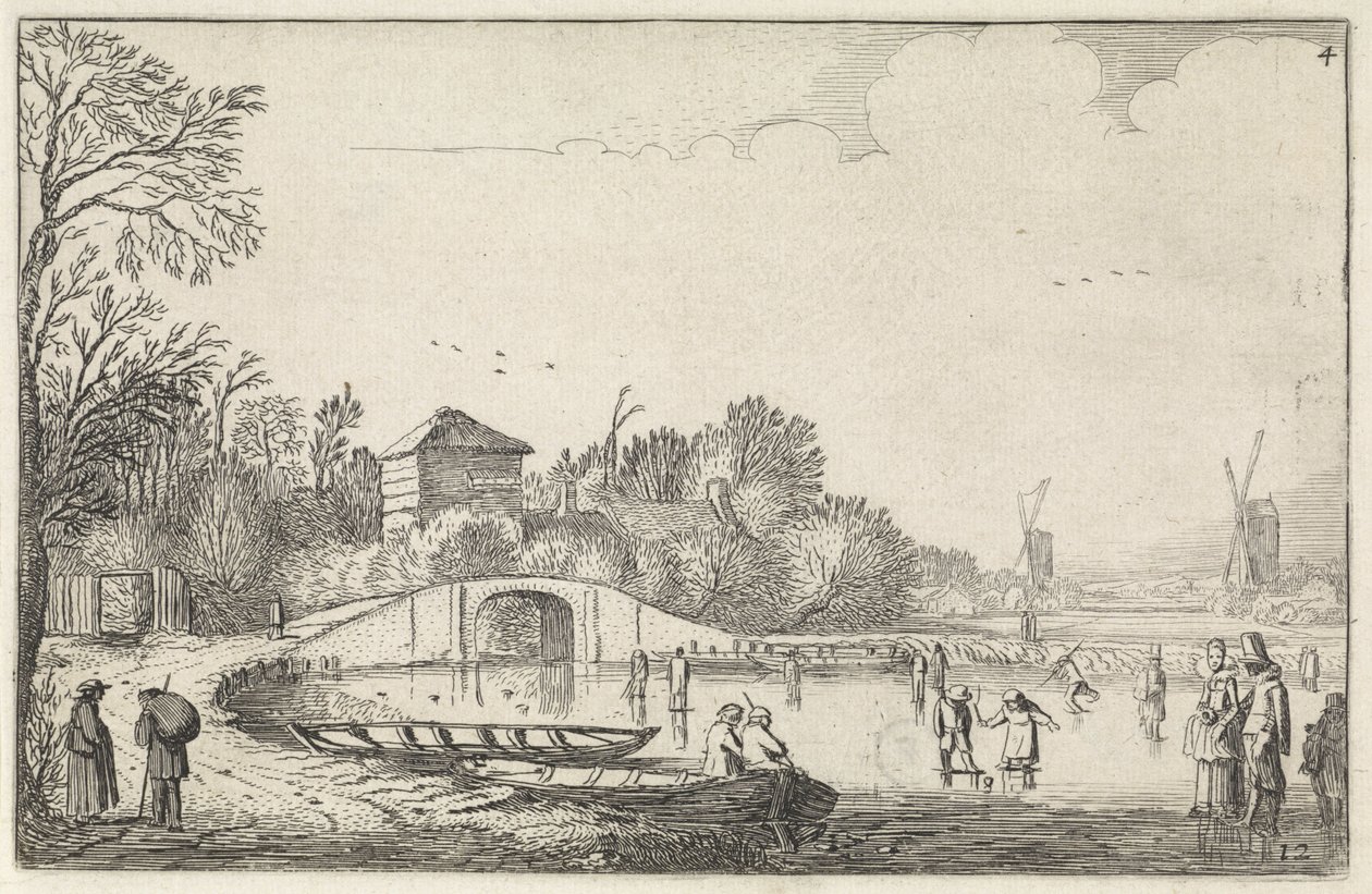 Pattinatori su un fiume da Jan Van de Velde