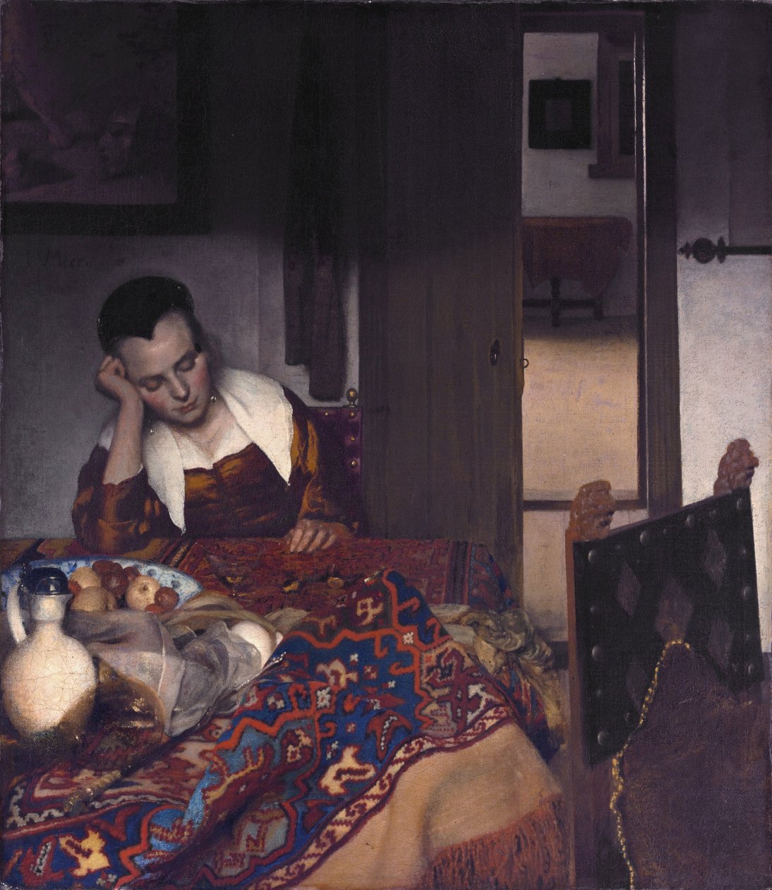 Una cameriera addormentata da Jan Vermeer van Delft