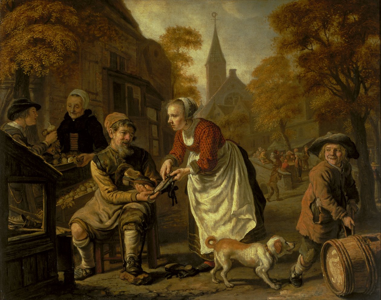 Scena di villaggio con un calzolaio, c.1650 da Jan Victors
