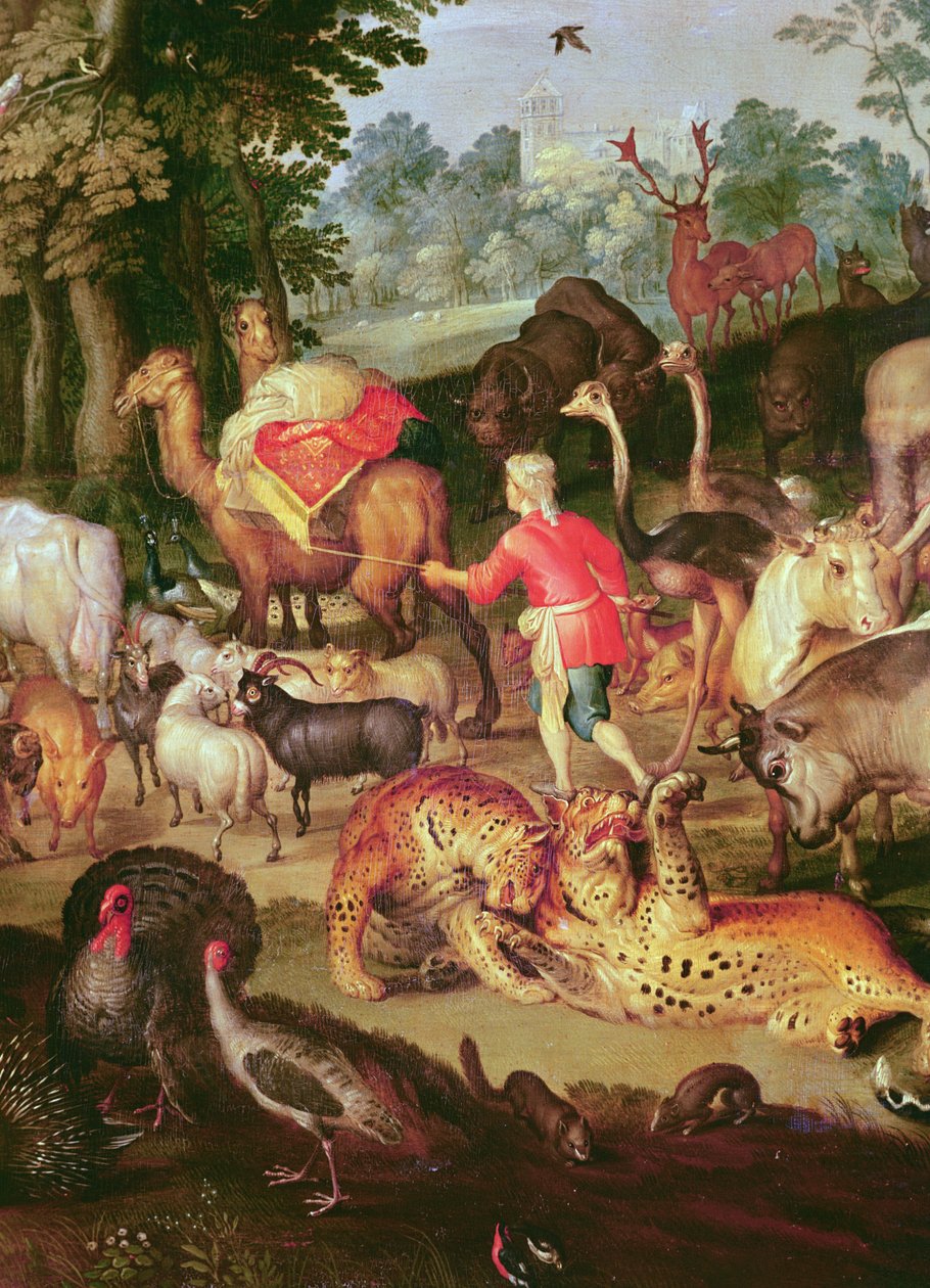 (dettaglio) Animali in coppia nella parte destra in Paradiso terrestre da Jan the Elder Brueghel