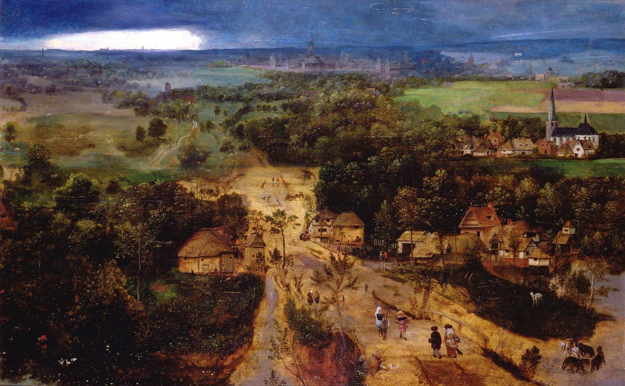 Paesaggio con la fuga in Egitto, c.1530 da Jan van Amstel