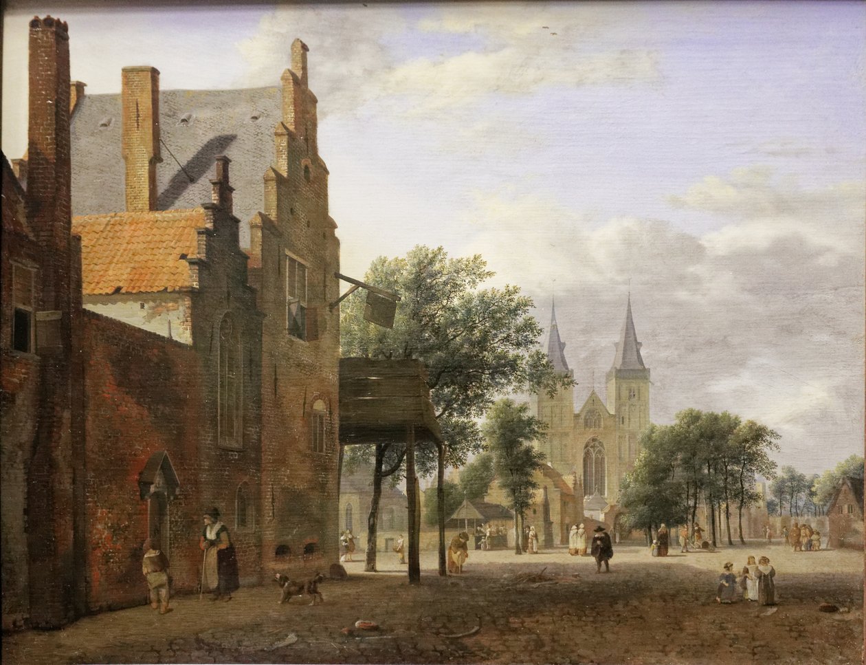 Piazza e chiesa di San Vittore a Xanten da Jan van der Heyden